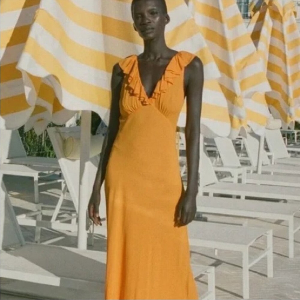 NWT Doen Arleen Dress in Naturium Orange